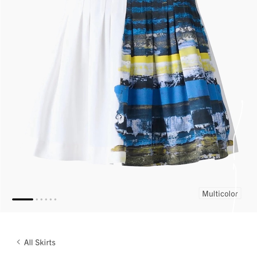 Akris Punto Blue and White Striped Midi Skirt